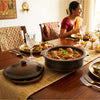 Curry Chatti with Lid (Blackened) - Cooking Vessel