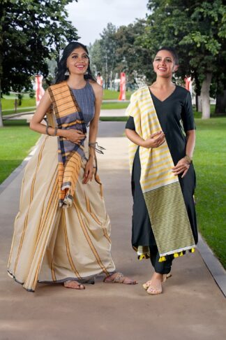 Handloom Cotton Saree and Dupatta 01-min