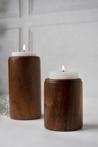 Diwali gift wooden candle stand-min