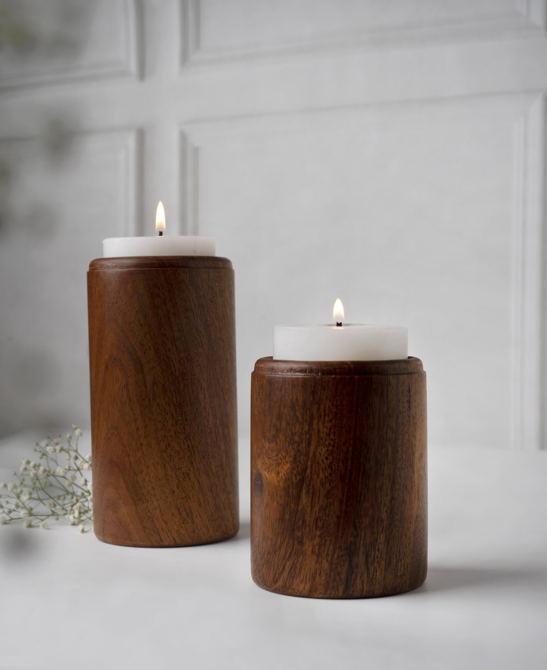 Diwali gift wooden candle stand-min